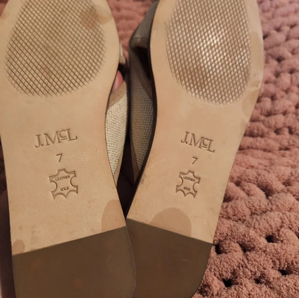 J. McLaughlin Tan and Cream Sandals